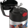THERMOS FUNTAINER Botella de pajita para niños con aislamiento al vacío de acero inoxidable de 12 onzas, Avengers - Imagen 3