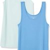 Amazon Essentials - Pack de 2 camisetas sin mangas ajustadas para mujer