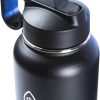 Thermoflask Botella de agua aislada doble de acero inoxidable con dos tapas, 18 oz, negro - Imagen 5