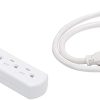 Amazon Basics - Regleta de protección contra sobretensiones de 200 julios, 6 salidas, 2 pies, color blanco, paquete de 2