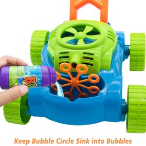 Lydaz Cortacésped de burbujas para niños pequeños, máquina para hacer burbujas para niños, juguetes de verano al aire libre, cesta de Pascua, juguetes de cumpleaños, regalos para bebés en edad preescolar, niños y niñas - Imagen 5