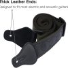 tifanso Correa de guitarra, correas de guitarra de algodón suave con 3 soportes para púas, adaptador de cabezal de botón de correa, 1 par de cierres de correa y 3 púas de guitarra para guitarra eléctrica/acústica (verde militar) - Imagen 2