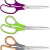 Amazon Basics - Tijeras de oficina multiusos, agarre cómodo, titanio fundido, acero inoxidable, paquete de 3 - Imagen 3