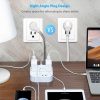Regleta con USB C, 3 salidas, 4 puertos USB (22,5 W/4,5 A), estación de carga de escritorio, enchufe plano, cable de extensión trenzado de 5 pies, protector contra sobretensiones para viajes, cruceros, lista ETL - Imagen 5