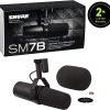 Shure SM7B Micrófono dinámico vocal para transmisión, podcast y grabación, micrófono de estudio XLR para música y discurso, frecuencia de amplio rango, sonido cálido y suave, construcción resistente, parabrisas desmontable - negro - Imagen 2