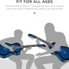 Best Choice Products - Kit de iniciación para guitarra acústica de madera para principiantes de 38 pulgadas con bolsa de transporte, sintonizador digital, 6 púas de celuloide, cuerdas de nailon, capo, tela, correa con soporte para púas, color azul - Imagen 4