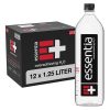 Essentia Agua 1,25 Litros, Paquete de 12 Botellas; 99,9 % puro, infundido con electrolitos para un sabor suave, pH 9,5 o superior; Agua Alcalina Ionizada, Negra
