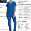 Pantalón médico Workwear Revolution para mujer, tiro medio, acampanado moderado, con cordón, WW120 - Imagen 2