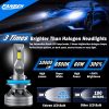 Fahren H11/H9/H8 Bombillas LED para faros delanteros, 60 W, 10000 lúmenes, kit de conversión de faros LED superbrillantes, 6500 K, blanco frío, IP68, resistente al agua, paquete de 2 - Imagen 3