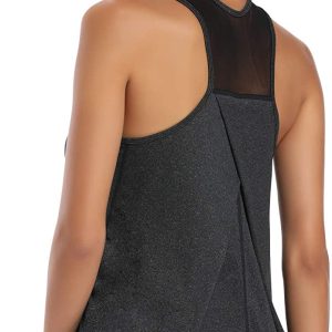 Aeuui - Camiseta de entrenamiento para mujer, malla con espalda cruzada, camisetas de yoga, Apparel de gimnasio - Imagen 2