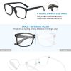 livho - Juego de 2 anteojos de bloqueo de luz azul, lectura de computadora/juegos/TV/teléfonos para mujeres y hombres, antifatiga ocular y reflejos UV (negro claro+transparente) - Imagen 3