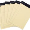 Mintra Office Legal Pads - ((BASIC CANARY 6pk, 5in x 8in, NARROW RULED)) - 50 hojas por bloc de notas, bloc de notas microperforado, papel de cuaderno para la escuela, la universidad, la oficina, los negocios
