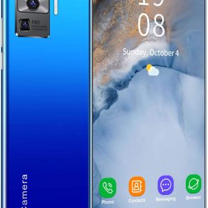 WYXR X55 Pro+ Celulares desbloqueados 128 GB + 6 GB 7,2″HD Teléfonos Inteligentes MTK6889 Cámara Frontal de 24 MP Cámaras traseras de 48MP Batería de 5600 mAh Teléfono móvil 4G Doble SIM Face ID,Blue