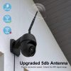 Cámara de seguridad para exteriores, Wansview 1080P Vigilancia Pan-Tilt Cámaras WiFi impermeables, visión nocturna, audio bidireccional, detección de movimiento, acceso remoto, compatible con Alexa W9 (negro) - Imagen 3