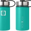 Botella de agua deportiva Iron Flask - 14 oz, 3 tapas (tapa de paja), a prueba de fugas, acero inoxidable aislado al vacío, doble pared, taza térmica, cantimplora de metal - Imagen 4