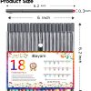 iBayam - Bolígrafos para planificador de diarios, rotuladores de punta fina, rotuladores de punta fina para dibujar, rotuladores porosos para escribir en diario, tomar notas, calendario, colorear, arte, oficina, suministros escolares, 18 colores - Imagen 7