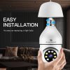 Cámara de seguridad con bombilla, SYMYNELEC Cámara IP panorámica de 360 grados con giro e inclinación, 2,4 GHz WiFi 1080P Cámara de vigilancia inteligente para el Home & Kitchen con alarma de detección de movimiento Visión nocturna Habla bidireccional Interior Exterior E27 - Imagen 2