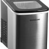 Máquina de hielo compacta para mostrador Frigidaire, rinde 26 lb. de cubitos de hielo en forma de bala por día, acero inoxidable plateado