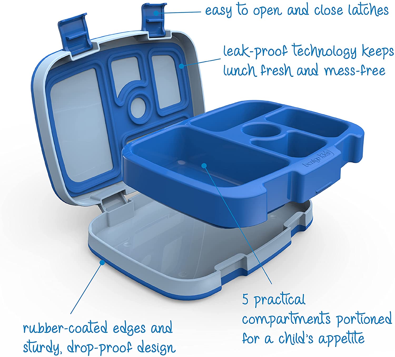 Gimmiebox - Fiambrera para niños a prueba de fugas, caja bento para niños  gimmieone (azul)