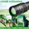 Telescopio monocular Pankoo 16X52, monoculares compactos de prisma de alta potencia para adultos, niños, alcance monocular HD para observación de aves, caza, senderismo, conciertos, viajes - Imagen 5