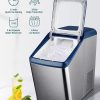 Gevi Counter Top Nugget Ice Maker con aislamiento grueso | Máquina portátil de hielo en pellets con autolimpieza | Producción silenciosa máxima de 29 lb/día | Carcasa de acero inoxidable | Diseño elegante para Home & Kitchen casera RV (azul) - Imagen 2