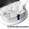 Encimera de máquina para hacer hielo Euhomy, 26 libras en 24 horas, 9 cubos listos en 6 minutos, máquina de hielo eléctrica y máquina de hielo portátil compacta con pala de hielo y cesta perfecta para el Home & Kitchen/Home & Kitchen/oficina (negro) - Imagen 3