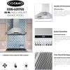 Cosmo 63175S Campana extractora de montaje en pared de 30 pulgadas con conducto convertible sin conducto (se necesitan filtros adicionales, no incluidos), ventilación de estufa estilo chimenea de techo, luz LED, filtro permanente, ventilador de 3 velocidades, en acero inoxidable - Imagen 3