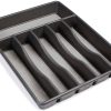 Rubbermaid antideslizante grande, organizador de bandeja para cubiertos, negro con gris