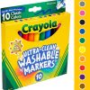 Marcadores lavables Crayola Ultra Clean, línea ancha, colores clásicos, 10 unidades - Imagen 6