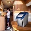 Gevi Counter Top Nugget Ice Maker con aislamiento grueso | Máquina portátil de hielo en pellets con autolimpieza | Producción silenciosa máxima de 29 lb/día | Carcasa de acero inoxidable | Diseño elegante para Home & Kitchen casera RV (azul) - Imagen 7