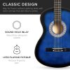 Best Choice Products - Kit de iniciación para guitarra acústica de madera para principiantes de 38 pulgadas con bolsa de transporte, sintonizador digital, 6 púas de celuloide, cuerdas de nailon, capo, tela, correa con soporte para púas, color azul - Imagen 5