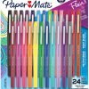 Rotuladores de punta de fieltro Paper Mate Flair | Rotuladores de punta media de 0,7 milímetros | Suministros escolares para profesores y estudiantes | Colores surtidos, 12 unidades.