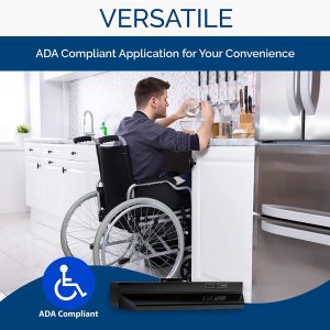 Broan-NuTone 423623 Inserto de campana extractora con ventilador de escape de luz para debajo del gabinete, 6.0 Sones, 190 CFM, 36 pulgadas, negro - Imagen 7