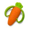 Infantino Lil' Nibble Teethers Carrot - Mordedor de silicona de textura suave para exploración sensorial y alivio de la dentición, con asas fáciles de sostener