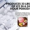 Igloo ICEB33BK Máquina automática portátil eléctrica para hacer hielo en encimera de gran capacidad, 33 libras en 24 horas, 9 cubitos de hielo listos en 7 minutos, con pala de hielo y cesta, negro - Imagen 3