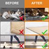 12 cintas para alfombras, reutilizables, lavables, para alfombras, almohadillas antideslizantes de doble cara para suelos de madera dura, topes para alfombras, color negro - Imagen 2