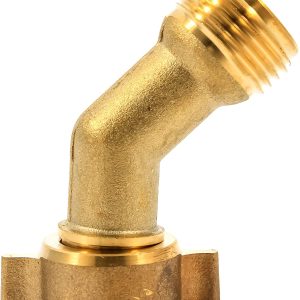Camco Codo de manguera de 45 grados: elimina el estrés y la tensión en los accesorios de manguera de entrada de agua de RV, latón macizo (22605) - Imagen 2