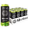 ZOA Zero Sugar Healthy, bebida energética positiva, lima limón, 16 fl. onz. (paquete de 12) - Apoya la inmunidad, el enfoque, la hidratación, el cuerpo y la energía - 160 mg de cafeína natural - 100% DV Vitaminas C, B6 y B12