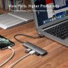 Concentrador USB uni, adaptador de concentrador de datos a USB PS4 USB 3.0 de aluminio de 4 puertos (ultradelgado) compatible con PC, MacBook Air, Mac Pro/Mini, iMac, Surface Pro, XPS, PS5, Xbox One, unidad flash, HDD móvil y más - Imagen 3