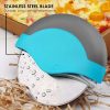 Rueda cortadora de pizza Kitchy con protector de cuchilla, rebanadora súper afilada y fácil de limpiar, acero inoxidable (azul) - Imagen 4