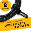 Cable de instrumento de audio GLS - Cable de amplificador para bajo y guitarra eléctrica - Cable de instrumento de ángulo recto a derecho de 1/4 pulgadas - Tweed trenzado negro/gris, 6 pies - Imagen 4