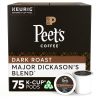 Peet's Coffee, Major Dickason's Blend - Café tostado oscuro - 75 cápsulas K-Cup para cafeteras Keurig (1 caja de 75 cápsulas K-Cup)