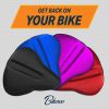 Cojín Bikeroo para asiento de bicicleta, funda acolchada de gel ancha ajustable para comodidad de hombres y mujeres, compatible con asientos de bicicleta Peloton, ejercicio estacionario o crucero, 11 x 10 pulgadas - Imagen 9
