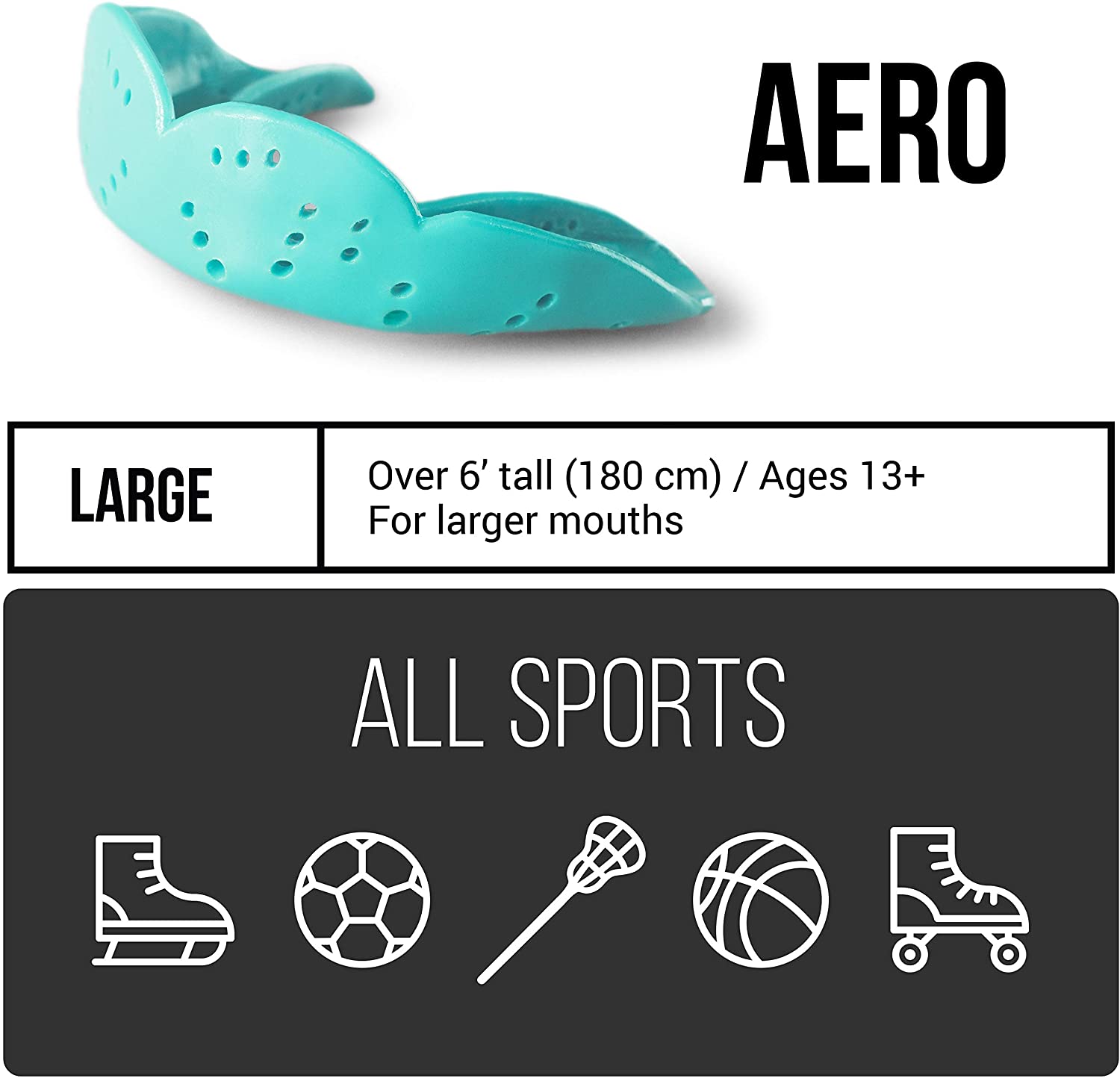 Protector bucal deportivo de SISU, protector bucal Aero de 1,6 mm para baloncesto, fútbol, hockey, lacrosse, ajuste personalizado para jóvenes y adultos - Imagen 2