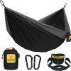 Wise Owl Outfitters Hamaca para acampar - Hamaca portátil Hamaca individual o doble Accesorios para acampar para exteriores, interiores con correas para árboles