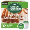Green Mountain Coffee Roasters Crema de vainilla y caramelo, cápsulas Keurig K-Cup de una sola porción, cápsulas de café tostado ligero con sabor, 32 unidades