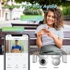Cámara de seguridad inalámbrica Acelerar T1 para exteriores con energía solar, cámara de seguridad WiFi PTZ de 360°, batería integrada de 14400 mAh con detección de movimiento PIR, audio bidireccional, visión nocturna en color de 1080P, almacenamiento SD/en la nube - Imagen 6