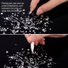 2000 piezas de gemas de parte trasera plana, diamantes de imitación de cristal redondos, 6 tamaños (0.059-0.236 in) con pinzas de recogida y bolígrafo de diamantes de imitación para manualidades, uñas, cara, arte, Apparel, zapatos, bolsas, bricolaje (transparente) - Imagen 3