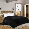 Apparel de cama Utopia Manta polar King Size Negro 300GSM Manta de cama de lujo Manta suave difusa antiestática Microfibra - Imagen 2