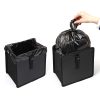 KMMOTORS Cubo de basura colgante plegable para automóvil, cesto de basura para automóvil, cubo de basura para automóvil, cuero vegano y organizador de Apparel Oxford para automóvil, accesorios para automóvil (mediano, negro) - Imagen 4